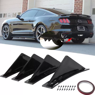 For Ford Mustang GT Rear Bumper Diffuser Fin Spoiler Lip Splitter Glossy Black • $22.11