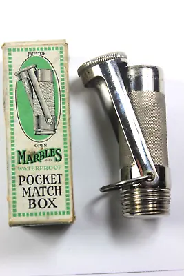 Early 1911-1933 Marble's Waterproof Pocket Match Box - 4th. Model - Original Box • $250