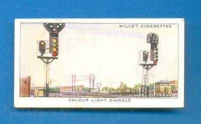 RAILWAY EQUIPMENT.No.49.COLOUR LIGHT SIGNALS.WILLS CIGARETTE CARD 1938 • £1.50