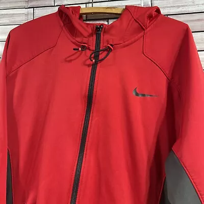 NIke Mens XL Therma Fit Active Full Zip Hooded Jacket Red ELITE Outdoor Tech • $24.99