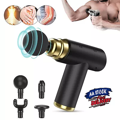 Deep Tissue Massage Gun 4 Heads LCD Handheld Muscle Relief Percussion Massager • $23.90