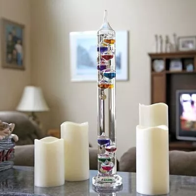 44cm Colorful Galileo Thermometer With 10 Glass Balls  Decorative Desk Accessory • £26