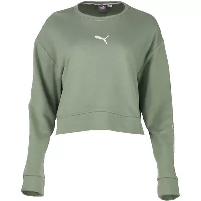 Puma Neon Dreaming High Low Crew Neck Sweatshirt Womens Green  84847109 • $17.99