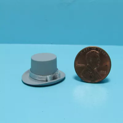 Dollhouse Miniature Gentleman's Top Hat In Grey  MUL5392G • $4.04