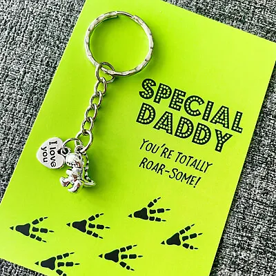 £5.50 • Buy Special Daddy Dinosaur Gift Keyring - I Love You Present