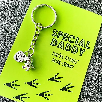 £5.50 • Buy Special Daddy Dinosaur Gift Keyring - I Love You Present