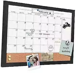  Whiteboard Calendar & Corkboard 13  X 17  Magnetic Surface 13“×17” Black • $26.92