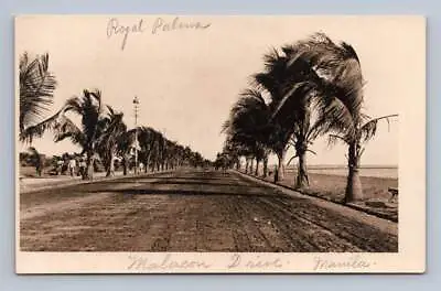 Malecon Bonifacio Drive MANILA Philippines RPPC Antique Royal Palms Photo 1900s • $29.99