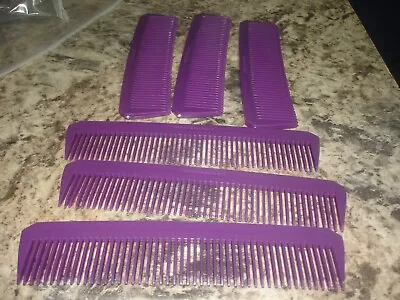 6  Vintage  Pocket Combs Purse Combs Unbreakable Purple  COOL RETRO #1 • $22.99