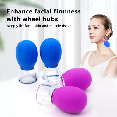 Facial Body Relaxation Silicone Cupping Suction Can Vacuum Face Massage Cup • £5.41