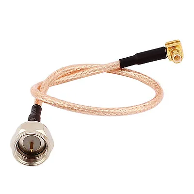 F Male To MCX Male Right Angle Connector RG316 Coaxial Cable  15cm • £5.95