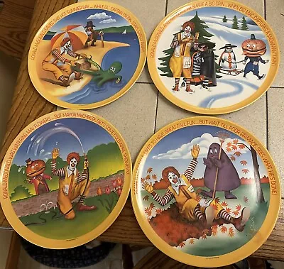 McDonald's 4 Seasons Melamine Plastic Plates 1977 Ronald Mcdonald Set Of 4 Great • $24.99