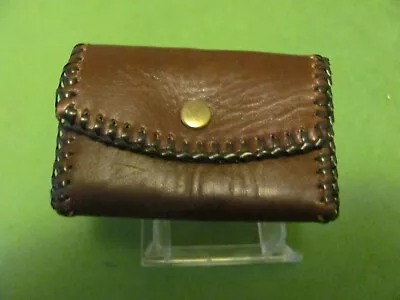 Vintage Leather 6 Keyrings Holder Brown Case Pouch. • $8.95