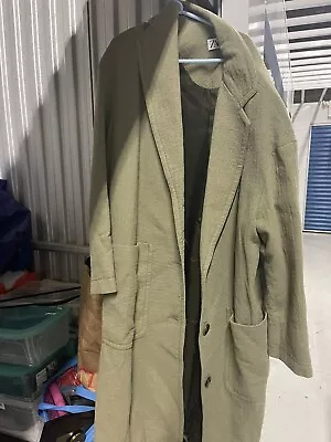 $22 • Buy ZARA Women's Size S  Long Light Green Coat