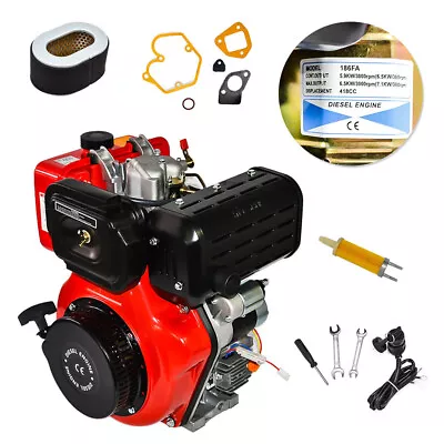 411cc Diesel Engine Vertical 4 Stroke Single Cylinder 72.2mm Shaft Length 10HP • $699