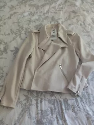 Womens Cream Suede Like Crop Jacket Size 14 Rivers Paid  Paid $69.99 • $29.99