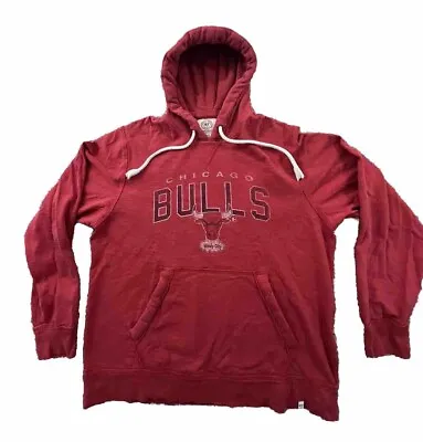 Vintage Y2K Chicago Bulls Hoodie Mens  Large Red  NBA Adult Sweatshirt • $41.32