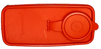 Vintage Tupperware Cereal Keeper LID ONLY Flip Top Seal 471-11 Red/Orange • $10