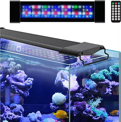 LED Aquarium Lights Full Spectrum 50W Coral Reef Light Remote Control 180Leds Fo • $133.69