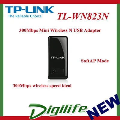 TP-LINK TL-WN823N Mini Wireless N 300Mbps USB Network Adapter Laptop PC • $33.79