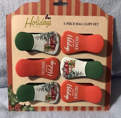 Christmas Holidays By CWC 6 Piece Magnetic Bag Clip Set New • $12.50