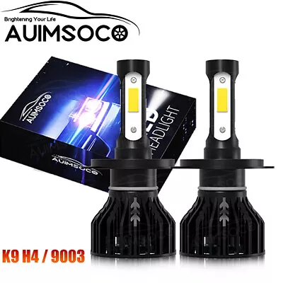 H4 9003 LED Headlight Bulbs HB2 Hi Low Beam Conversion Kit 6000K White Canbus 2X • $29.99