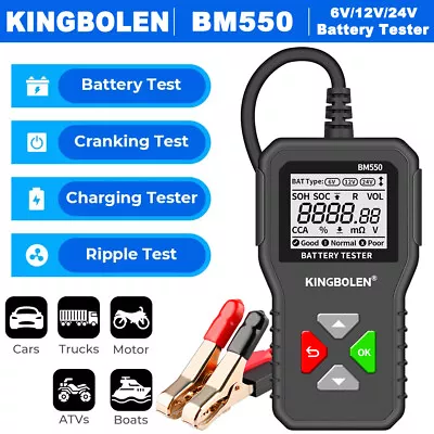 Digital Battery Analyzer 6V 12V 24V Car Battery Voltage Load Tester 100~2000CCA • $10.99