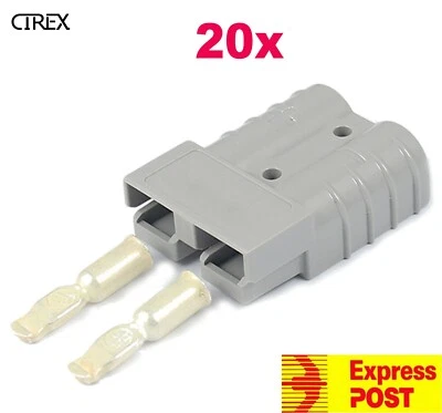 $54.99 • Buy 20x Anderson Style Plug Connectors 50 AMP 12-24V 6AWG DC Power Tool 4WD Caravan