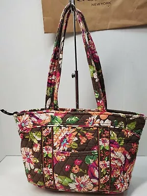 Vera Bradley Black With Floral Tote Cotton English Rose Winter 2012 • $28