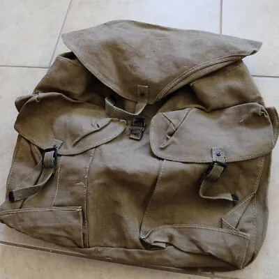 $40 • Buy Vintage Army Canvas Military Backpack Rucksack