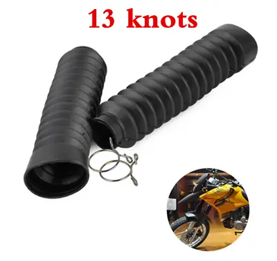 2X 13 Knots Motorcycle Dirt Bike Front Shock Fork Rubber Boots Dust Jacket Cover • $27.15