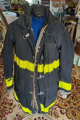 Vintage Retired Firefighter Turnout JACKET FIRE COAT USED Size 42 X 40 • $152