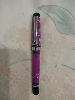 Monteverde Prima Fountain Pen Purple Swirl Acrylic Resin Broad 1.1 Jowo Nib   • $40