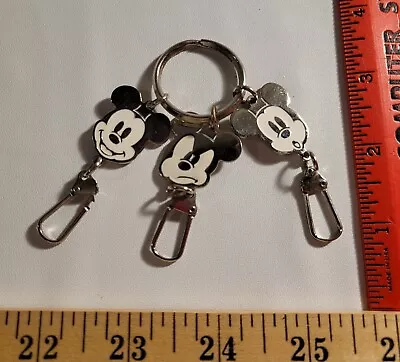 Vintage Disney Key Chain Metal Lucky 3 Charms Emotion Faces Clip Mickey Mouse  • $9.99