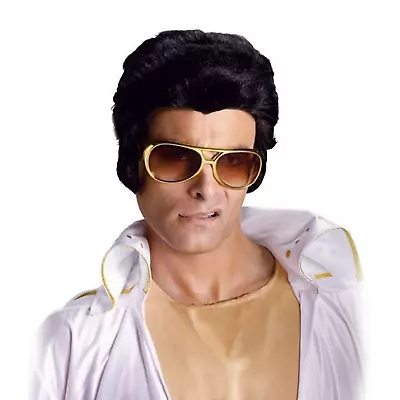 Greaser Pompadour 50s  Grease Rock Star Wig Elvis Halloween Las Vegas Rocker Wig • $18.99