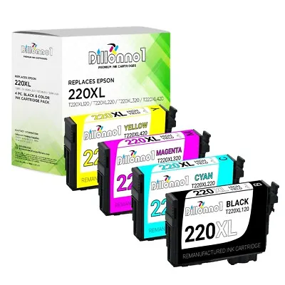 220 XL T220XL Reman Epson Ink Cartridges For WorkForce WF-2660 WF-2750 WF-2760 • $7.50