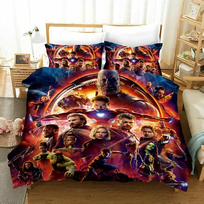 Marvel The Avengers 3PCS Duvet Cover Pillowcases Bedding Sets Comforter Cover • $66.49