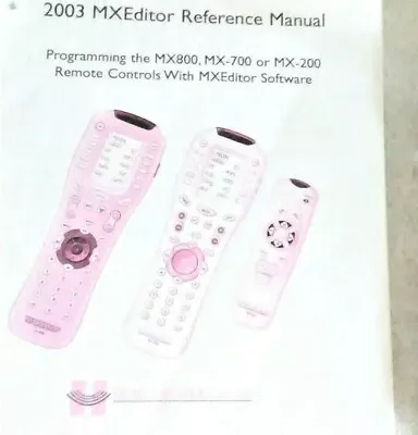 For Universal AEROS Remote~Operating Guide And MXEditor ManualMX 800700200 • $14.95