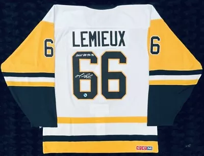 Mario LEMIEUX Signed Pittsburgh Penguins  HART 88-93-96  Vintage Jersey *RARE* • $4499