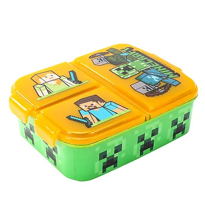 £9.99 • Buy Minecraft Kids Children’s 3 Compartment Sandwich Lunch Box