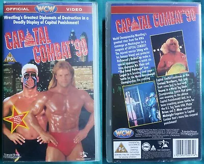 Wow~rare Official Wcw Video Capitol Combat 90 Vhs Plus #8 Bonus Dvd's! • $80