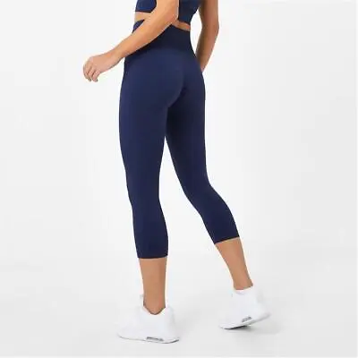 USA Pro Womens Seamless Capri Leggings 3/4 Elastic Training Sports Bottoms • £16