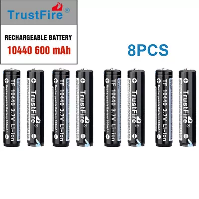 8PCS Trustfire Rechargeable 600mAh 10440 3.7V Li-ion Battery With PCB Button Top • $23.99