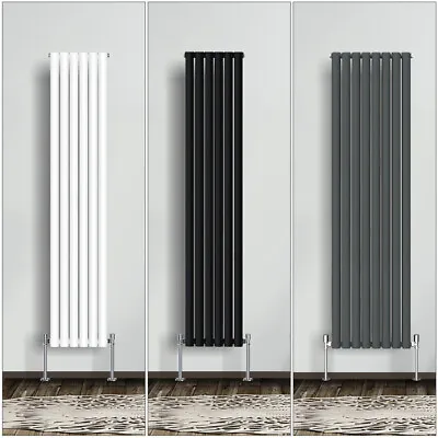 Vertical Designer Radiator Oval Column Panel Tall Upright Central Heating Rads • £119.95