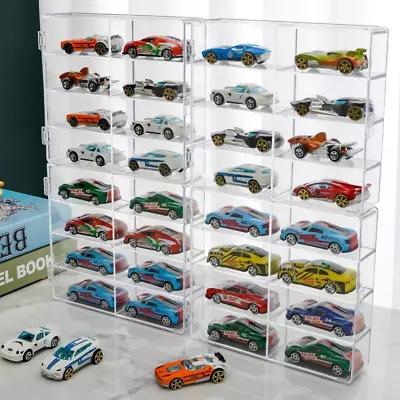 Hot 1/64 Scale Matchbox Wheels Toy Car Display Case Holds 32 Toy Cars Storage Or • $49.88