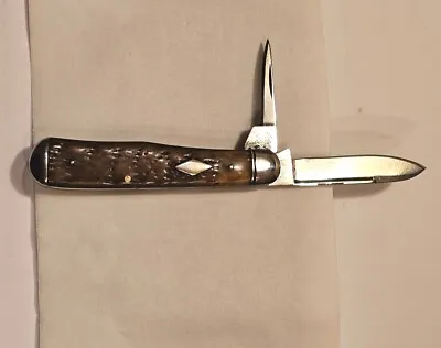 Vintage SHAPLEIGH HDWE CO DE. USA- 2 Bladed-Bone Handle Pocket Knife.  Nice • $185