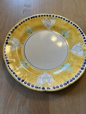 Solimene Vietri Italy 11 3/4” Dinner Plate Yellow Chicken Bird Hand Painted NEW • $35