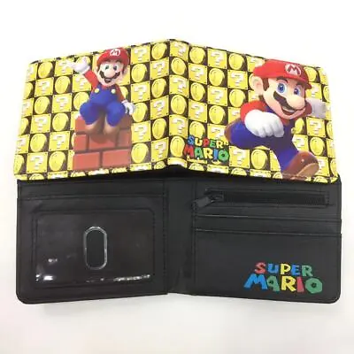 Super Mario Coin Anime Wallet Leather PU Bifold Wallet Coin Money Cilp • $9.49