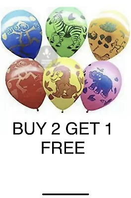 £2.98 • Buy 10 X 12 Inch Animal Print Balloons Helium/air Quality Baloons For Kids Party