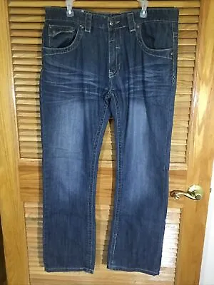 Victorious Urban Couture Men’s Size 36 X 32 Blue Denim Studded Jeans CM-510 • $59.99